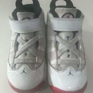 Kids Jordan’s - White and Red Sneakers